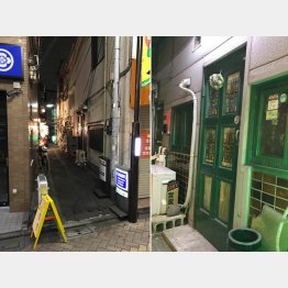 庚申通りから右へ入る。窓ガラスにはレトロな模様が…（Ｃ）日刊ゲンダイ