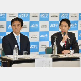 同い年の五十嵐朝青氏（左）と与謝野信氏／（Ｃ）日刊ゲンダイ