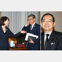 大西社長は辞任発表前日に丸川大臣と会談（右は石塚会長）／（Ｃ）日刊ゲンダイ