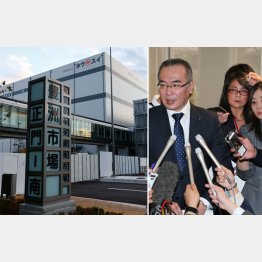 百条委員会の要求で東ガス側が提出（右は同委員会の桜井委員長）／（Ｃ）日刊ゲンダイ