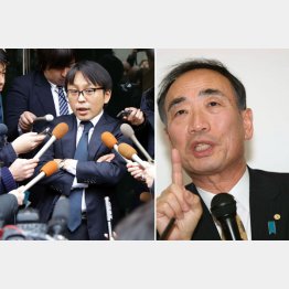 爆弾は１つじゃない（森友学園の籠池理事長と記者の質問に答える菅野氏）／（Ｃ）日刊ゲンダイ