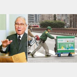 ヤマト運輸・中興の祖の小倉昌男氏（左）／（Ｃ）日刊ゲンダイ