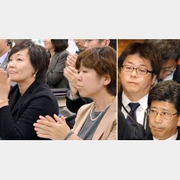 （左）昭恵氏の右が元秘書の谷査恵子氏（右）佐川局長の後方が嶋田課長補佐（Ｃ）日刊ゲンダイ