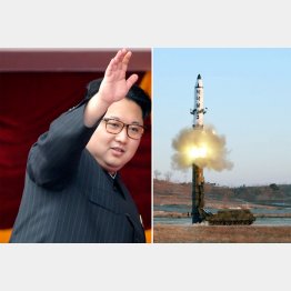 金正恩（左＝ＡＰ）は狂人だが、新型「北極星２」が再び／（Ｃ）朝鮮通信＝共同