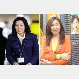 田之上（左）は連日朝立ち、上田は２期目を狙う／（Ｃ）日刊ゲンダイ