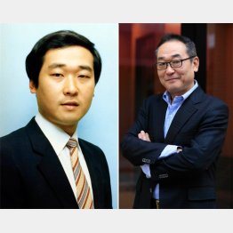 若かりし３０代（左）と現在の山中秀樹アナ／（Ｃ）日刊ゲンダイ