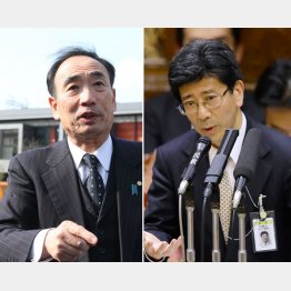 籠池氏（左）と佐川理財局長（Ｃ）日刊ゲンダイ