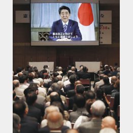 憲法改正の意欲を伝える安倍首相（Ｃ）共同通信社