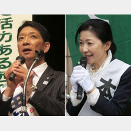 田村利光（左）と清水康子／（Ｃ）日刊ゲンダイ