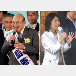 自民党の野島善司候補（左）と共産党の原紀子候補／（Ｃ）日刊ゲンダイ