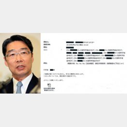 右が文科省での「共有」を示すメール（Ｃ）日刊ゲンダイ