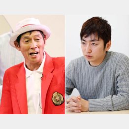 明石家さんまと羽田圭介（Ｃ）日刊ゲンダイ