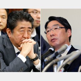 安倍首相（左）と文科省の前川前次官／（Ｃ）日刊ゲンダイ
