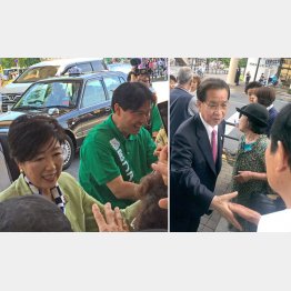都新の森村隆行候補（左）と自民の野村有信候補／（Ｃ）日刊ゲンダイ