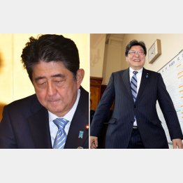 安倍首相（左）と萩生田副長官／（Ｃ）日刊ゲンダイ
