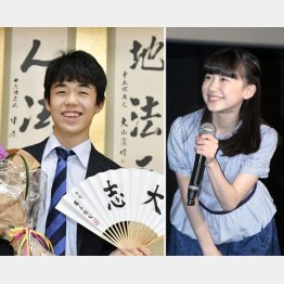 藤井聡太四段と芦田愛菜（Ｃ）共同通信社