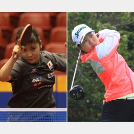 平野美宇（左）と畑岡奈紗／（Ｃ）日刊ゲンダイ