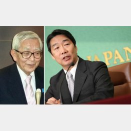 前川喜平氏（右）と加戸守行前愛媛県知事／（Ｃ）共同通信社