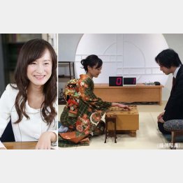 世田谷区議のひうち優子さん（右＝「囲碁・将棋チャンネル」で阿久津八段と対局）／（Ｃ）日刊ゲンダイ