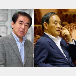 下村元文科相（左）と菅官房長官／（Ｃ）日刊ゲンダイ