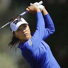 リディア・コのキャップにはＰＸＧのマーク（Ｃ）共同通信社