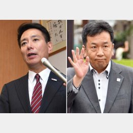 民進党代表選も期待できず（前原候補・左と枝野候補）／（Ｃ）日刊ゲンダイ