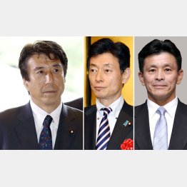 左から斎藤健農相、西村康稔官房副長官、上月良祐農水政務官（Ｃ）共同通信社