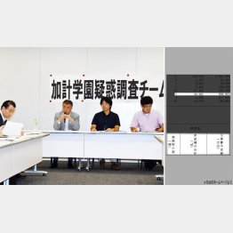 疑惑の証拠を示した黒川敦彦氏（右から２人目）／（Ｃ）日刊ゲンダイ