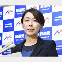 離党会見をする山尾志桜里議員（Ｃ）共同通信社
