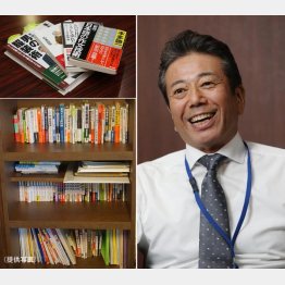 下段の右端には、日本マスターズ水泳ランキング本がズラリ（Ｃ）日刊ゲンダイ