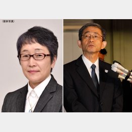 猪熊純子氏（左）と更迭された中西副知事／（Ｃ）日刊ゲンダイ