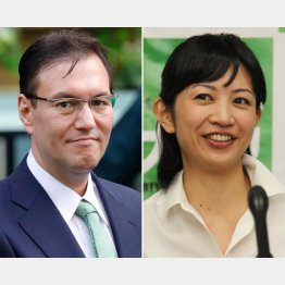 鳩山太郎氏（左）と吉羽美華氏／（Ｃ）日刊ゲンダイ