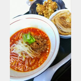 食堂みね屋のタンタンメン定食（Ｃ）日刊ゲンダイ
