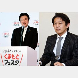 １区の木原稔全財務副大臣（左）と松野頼久氏が真っ向から対決／（Ｃ）日刊ゲンダイ