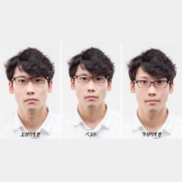 眼鏡のかけかた１つでこの違い／「あなたの眼鏡はここが間違っている」（講談社）から転載（撮影＝井上孝明）