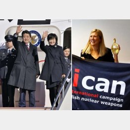 核兵器という大きな問題から逃げ隠れ（右はＩＣＡＮのフィン氏）／（Ｃ）共同通信社