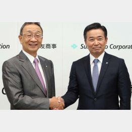 ４月にはトップも交代（右は兵頭次期社長）／（Ｃ）共同通信社