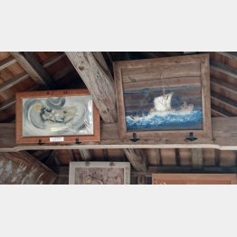 珍しい絵馬が並ぶ（大避神社絵馬堂）（Ｃ）日刊ゲンダイ