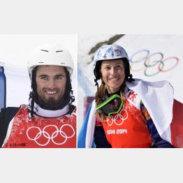 ピエール・ボルティエ選手（左）とエバ・サムコバ選手（Ｃ）共同通信社