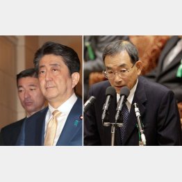 会見の目的は、自衛隊を米国のために戦わせること（右は、阪田元内閣法制局長官）／（Ｃ）日刊ゲンダイ