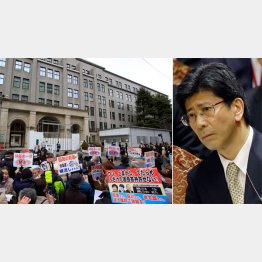 佐川長官（右）の罷免を求め、平日なのに人であふれた（Ｃ）日刊ゲンダイ