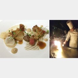 フォアグラ×酒粕（鍬先シェフのパフォーマンスも味のうち）／（Ｃ）日刊ゲンダイ