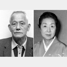 笠智衆（左）と田中絹代／（Ｃ）共同通信社