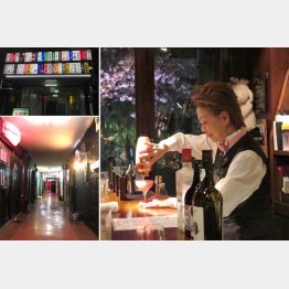 昭和っぽい路地に約５０軒のネオン看板が光るビルが…（右は「ＬＵＣＫＹ12」の美人オーナーあゆみさん）／（Ｃ）日刊ゲンダイ