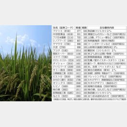 魚沼産コシヒカリや地域名産品など（Ｃ）日刊ゲンダイ