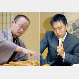 三浦九段（右）は渡辺棋王との「因縁の対局」に勝ち残留（Ｃ）共同通信社
