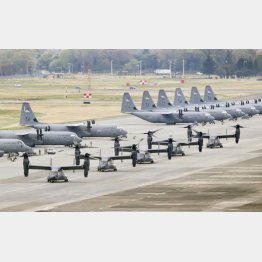 横田基地に到着したオスプレイ（Ｃ）共同通信社