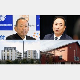 “お友達”のために国家ぐるみ（左は加計理事長と加計学園、籠池前理事長と森友学園）／（Ｃ）共同通信社
