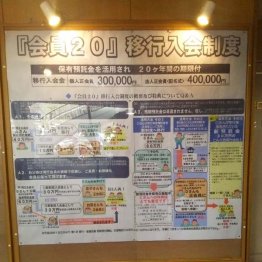 「会員２０」移行入会制度のお知らせ（提供写真）