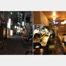 小岩地蔵中央通り（左）はセンベロ地帯、「葵」はカップルで飲むのもいい雰囲気／（Ｃ）日刊ゲンダイ